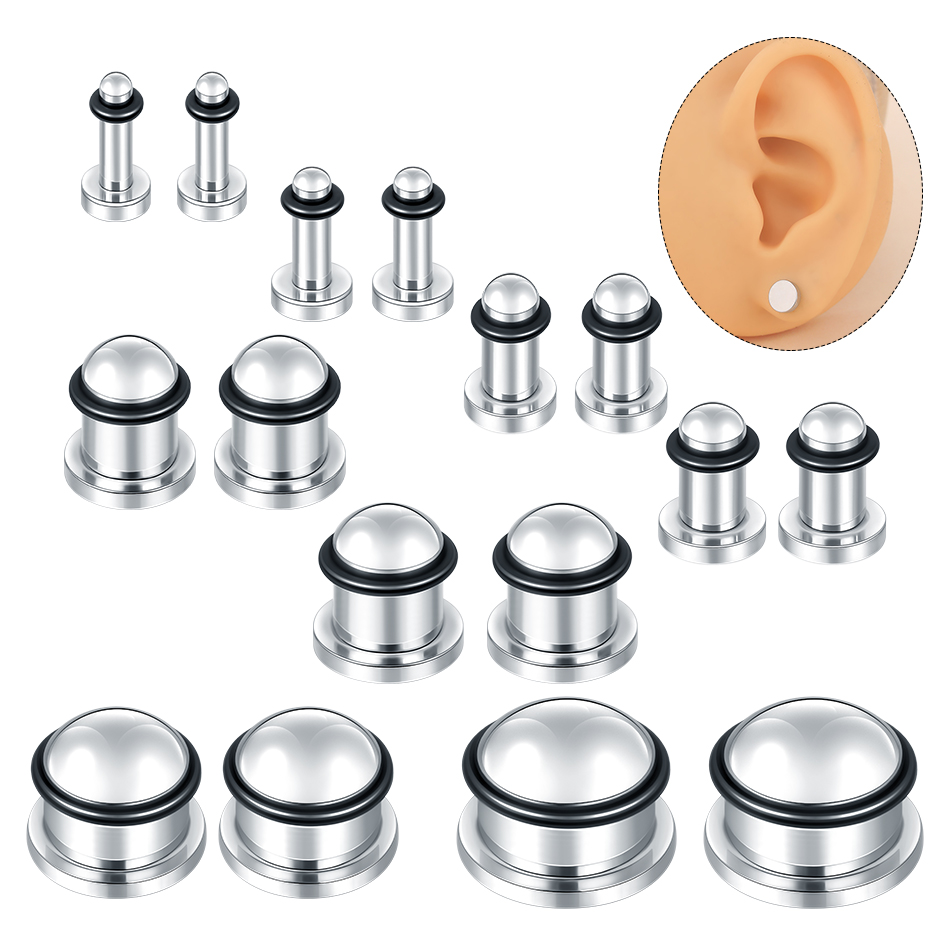 Seam Gauge Metal - 1 pasang anting-anting lubang telinga baja