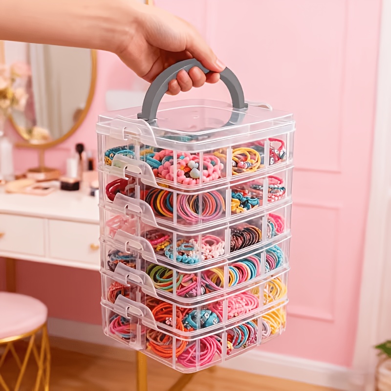 Sewing Tas - Kotak penyimpanan transparan 5 lapis dengan