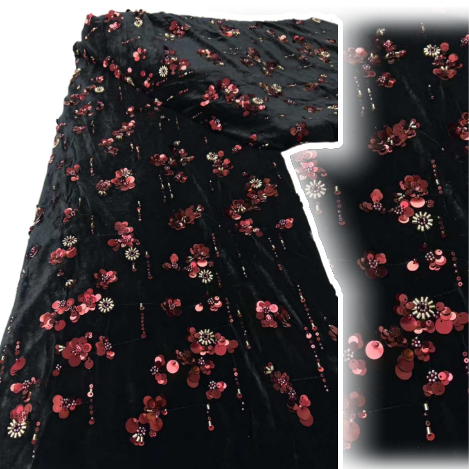 Sewing Velvet Fabric - Kain Beludru Payet Afrika, Kain Jaring