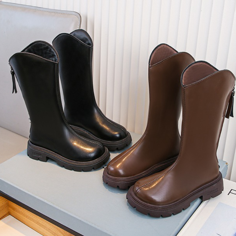 Sewing Velvet Fabric - Sepatu Bot Tinggi Desain Resleting Belakang