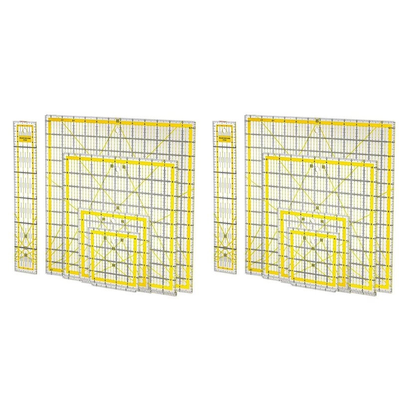 Quilting Ruler Square - 10 Buah Penggaris Akrilik untuk Quilting,