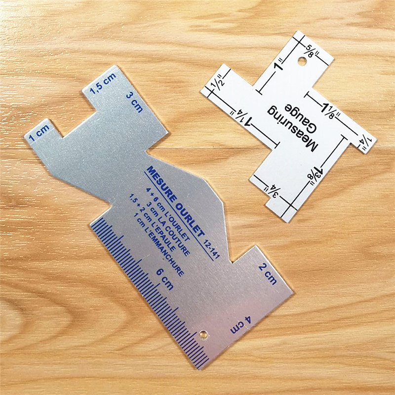 Seam Gauge Metal - Penggaris Presisi untuk Mengukur Jahitan, Penggaris