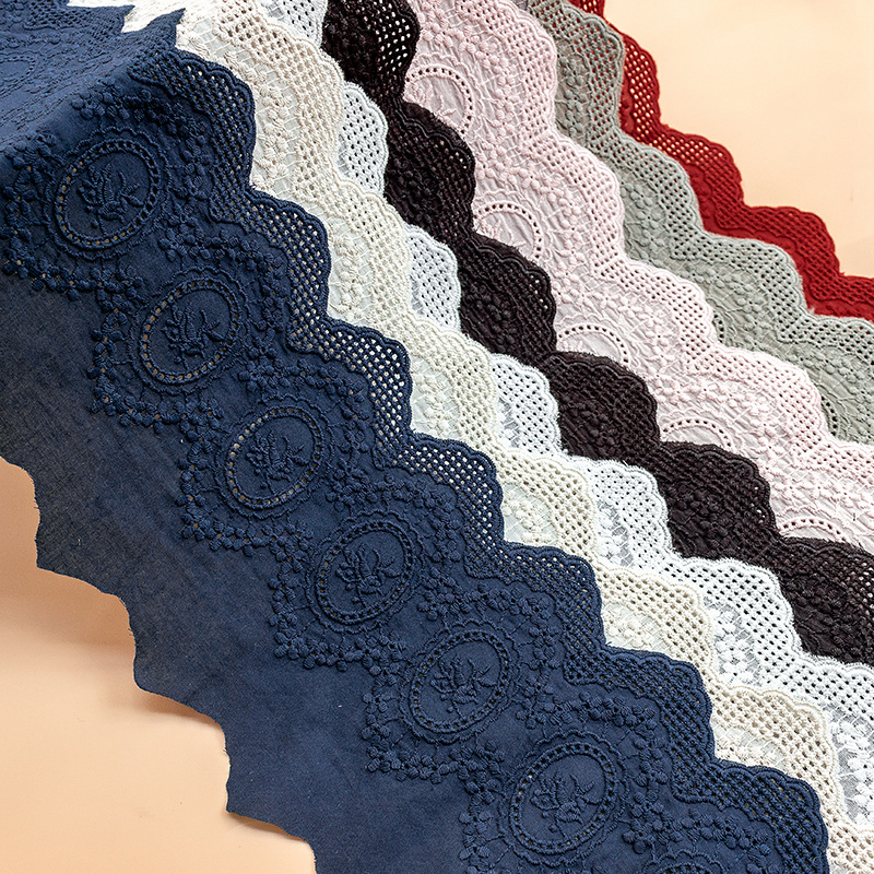 Sewing Net - 2Yar Katun Warna-warni Bordir Renda Pita