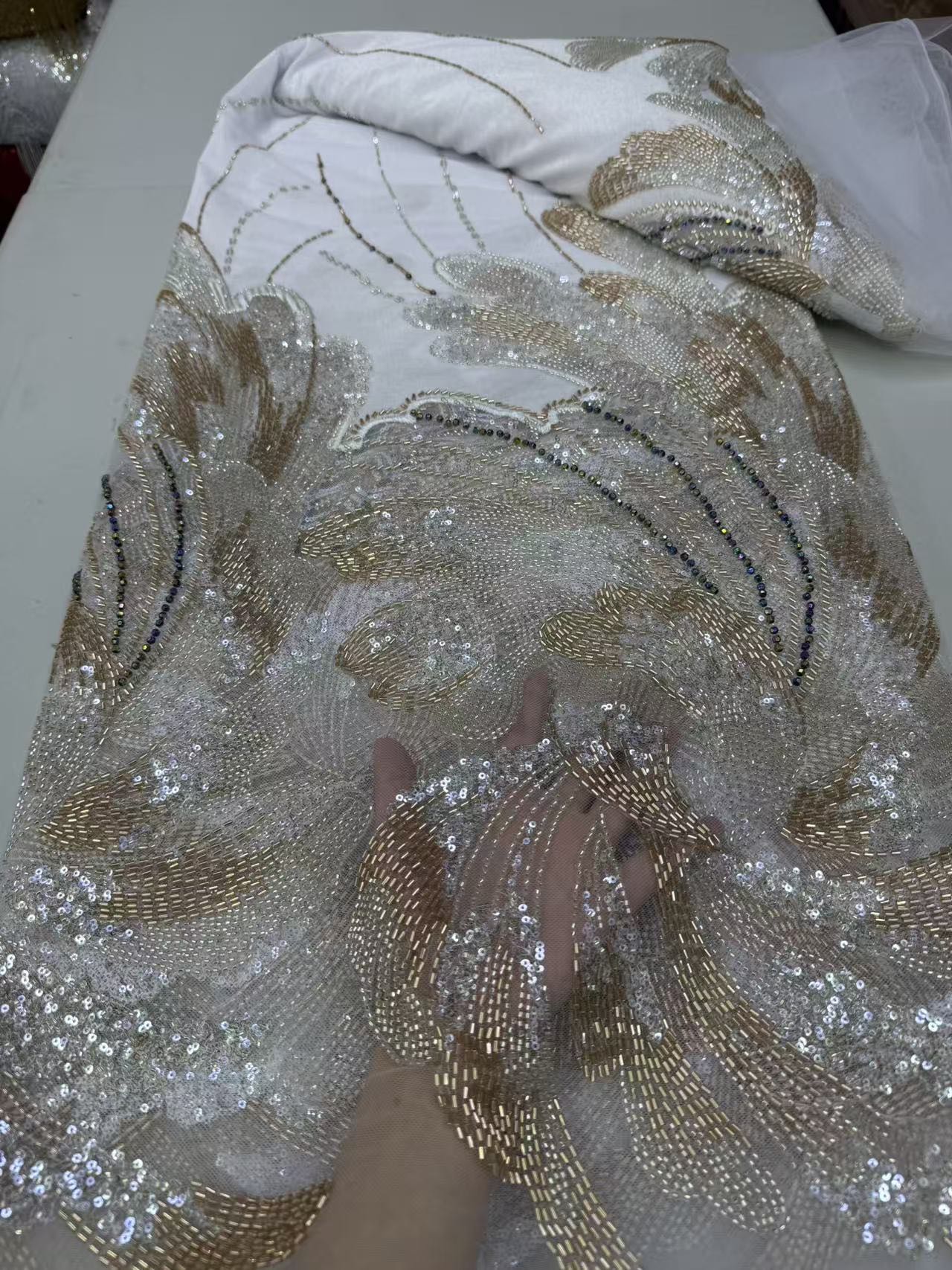 Kain Tulle Bordir Payet Pranci - Sewing Velvet Fabric ulasan dan harga