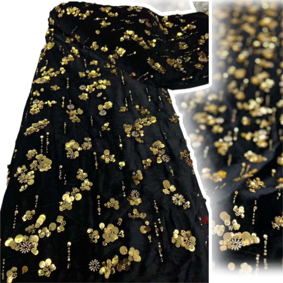 Kain Beludru Payet Afrika, Kai - Sewing Velvet Fabric ulasan dan harga