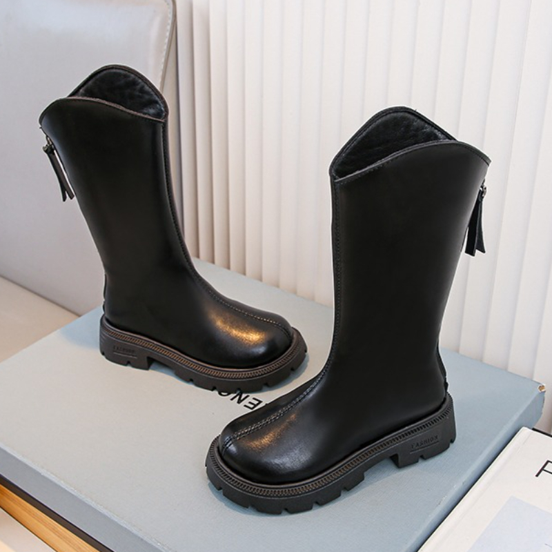 Sepatu Bot Tinggi Desain Resle - Sewing Velvet Fabric ulasan dan harga