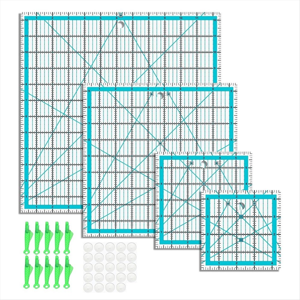 MALL 4pcs Penggaris Quilting,  - Quilting Ruler Square ulasan dan harga