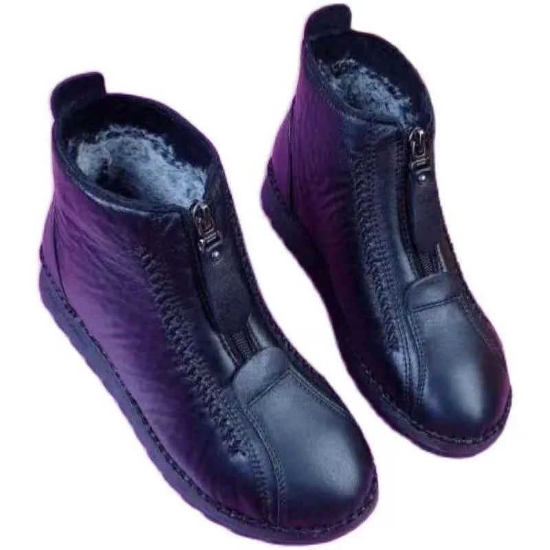 Sepatu Bot Wanita Musim Dingin - Sewing Front Zipper ulasan dan harga