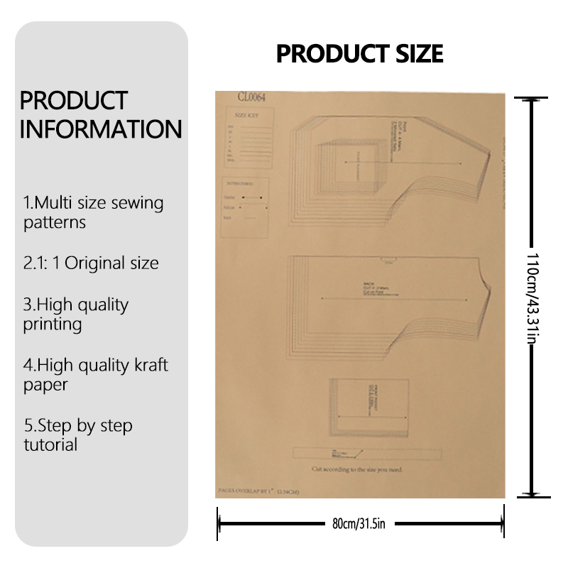 Pola jahit untuk rompi wanita  - Textile Sewing Patterns ulasan dan harga