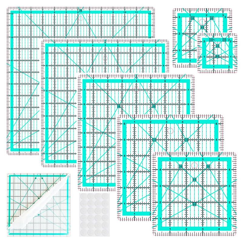 A25F-Blue Penggaris Kerah 7 Bu - Quilting Ruler Square ulasan dan harga