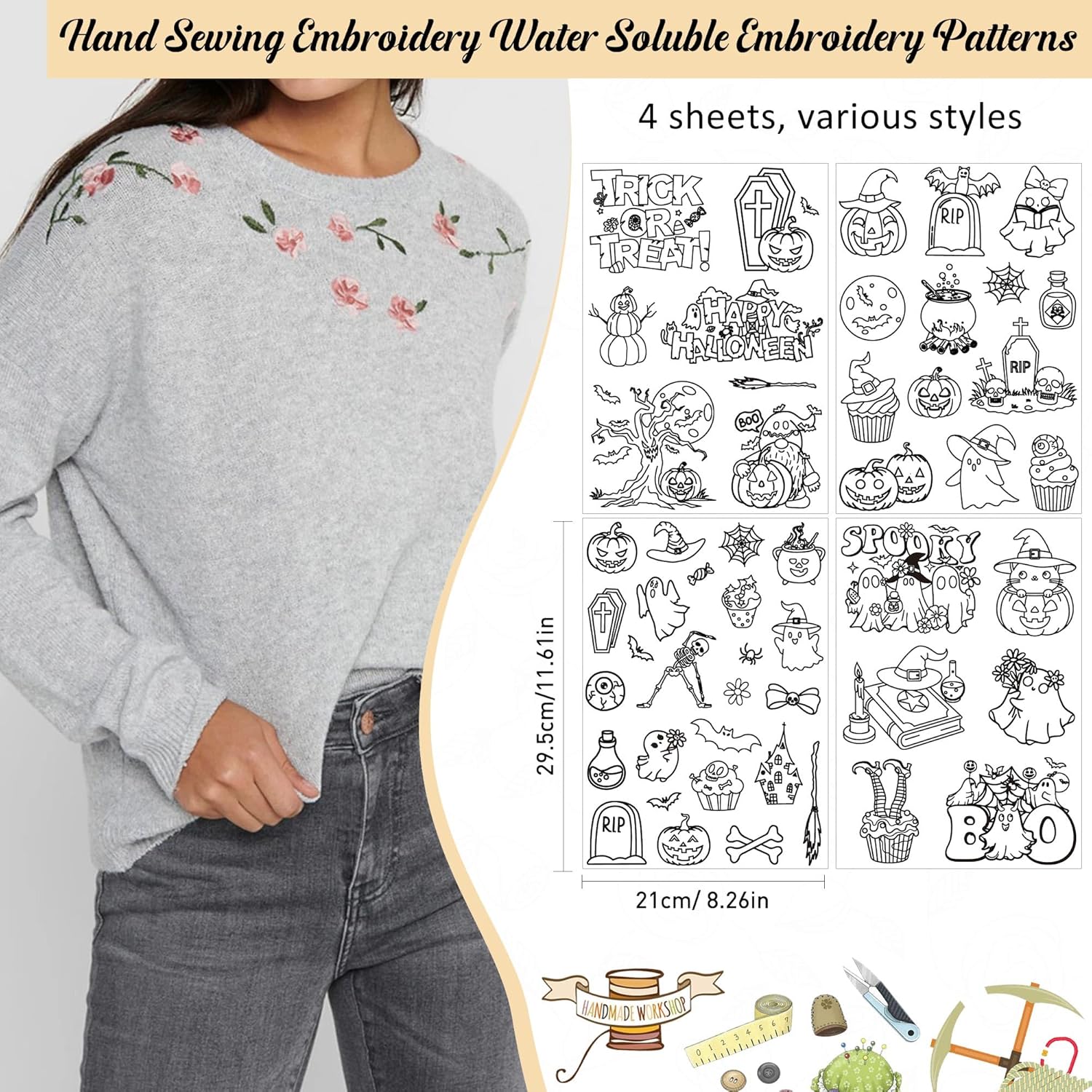 Pola Bordir Penstabil Larut Ai - Textile Sewing Patterns ulasan dan harga