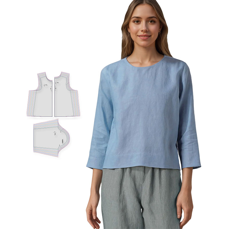 Pola jahit untuk Blus Linen wa - Textile Sewing Patterns ulasan dan harga