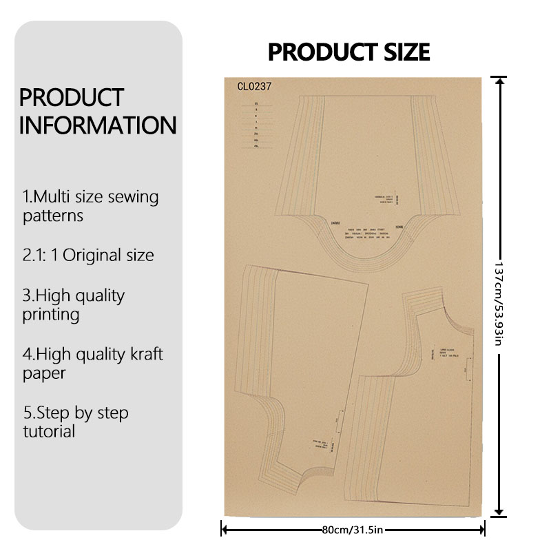 Pola jahit untuk Blus Linen wa - Textile Sewing Patterns ulasan dan harga